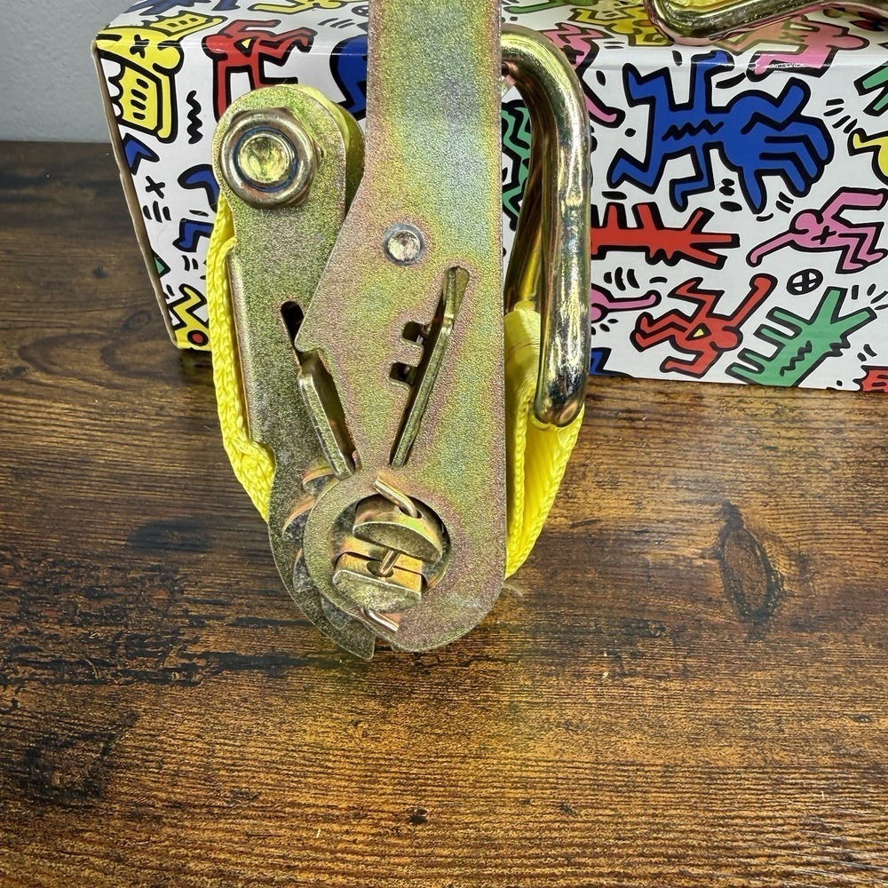 2 Inch Ratchet Straps, 20ft Tie Down, 10000 LBS Break Strength x1 Yellow - Picture 4 of 5